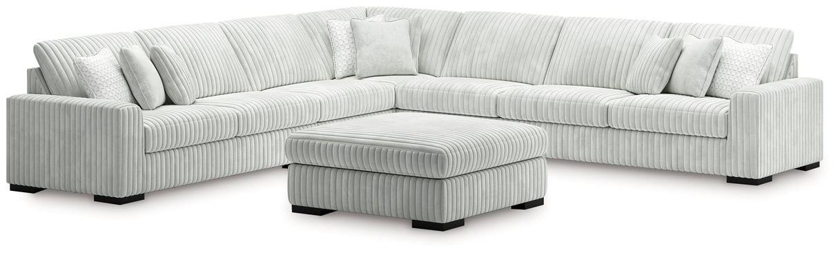 Stupendous Alloy 5-Piece Sectional with Ottoman by Ashley at Eve Furniture