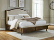 Sturlayne Brown California King Upholstered Panel Bed with Footboard Bench by Ashley at Eve Furniture
