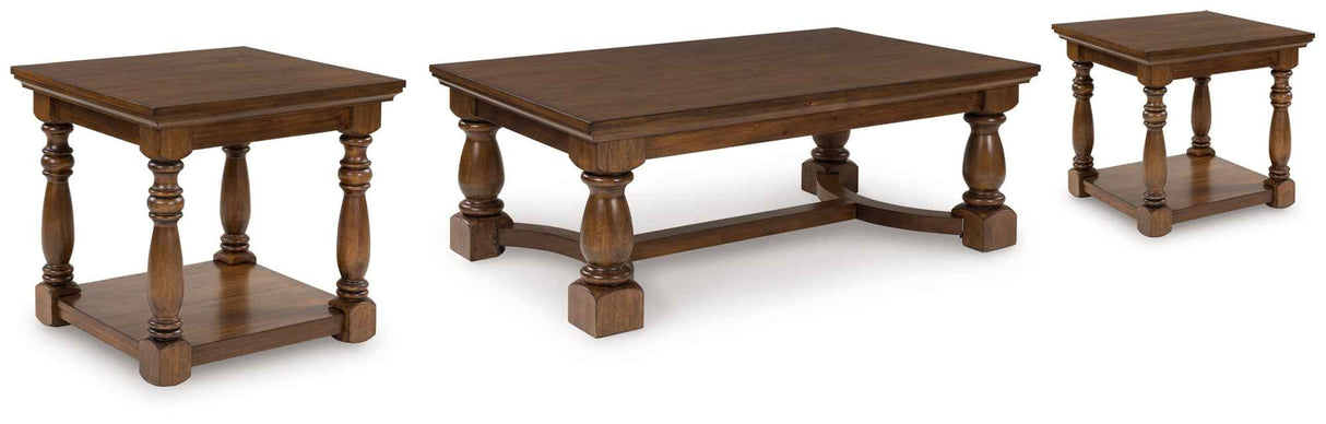 Sturlayne Brown Coffee Table and 2 End Tables by Ashley at Eve Furniture