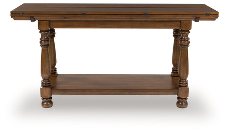 Sturlayne Brown Flip Top Sofa Table by Ashley at Eve Furniture