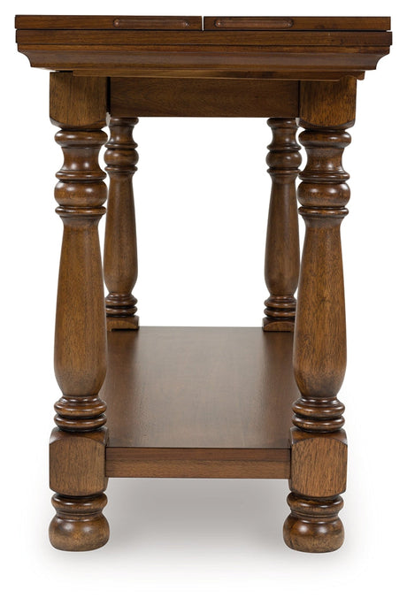 Sturlayne Brown Flip Top Sofa Table by Ashley at Eve Furniture