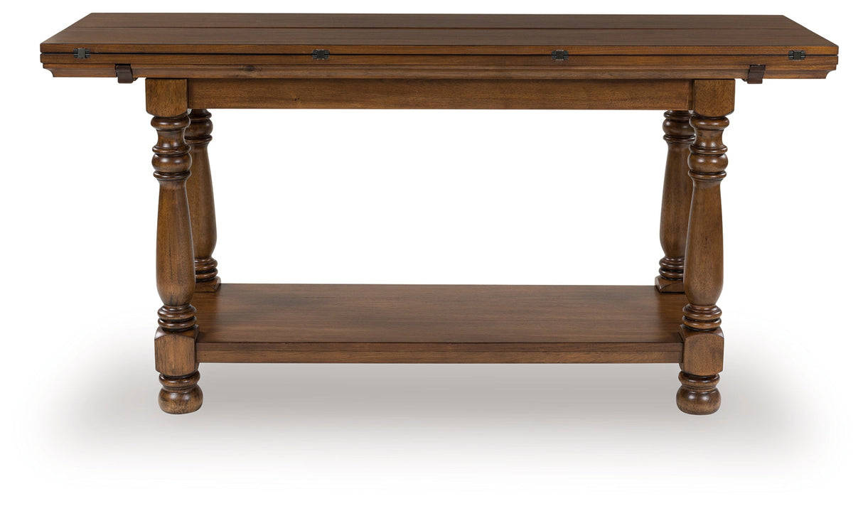 Sturlayne Brown Flip Top Sofa Table by ASHLEY FURNITURE at Eve Furniture