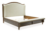 Sturlayne Brown King Upholstered Panel Bed with Footboard Bench by Ashley at Eve Furniture