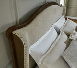 Sturlayne Brown King Upholstered Panel Bed with Footboard Bench by Ashley at Eve Furniture