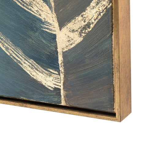 Stylized Palms Blue/Gold Canvas by Crestview at Eve Furniture