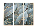 Stylized Palms Blue/Gold Canvas by Crestview at Eve Furniture