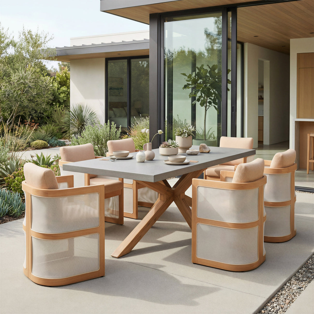 Suan Gray Outdoor Rectangular Dining Table by Zuomod at Eve Furniture