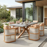 Suan Gray Outdoor Rectangular Dining Table by Zuomod at Eve Furniture