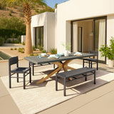 Suan Gray Outdoor Rectangular Dining Table by Zuomod at Eve Furniture