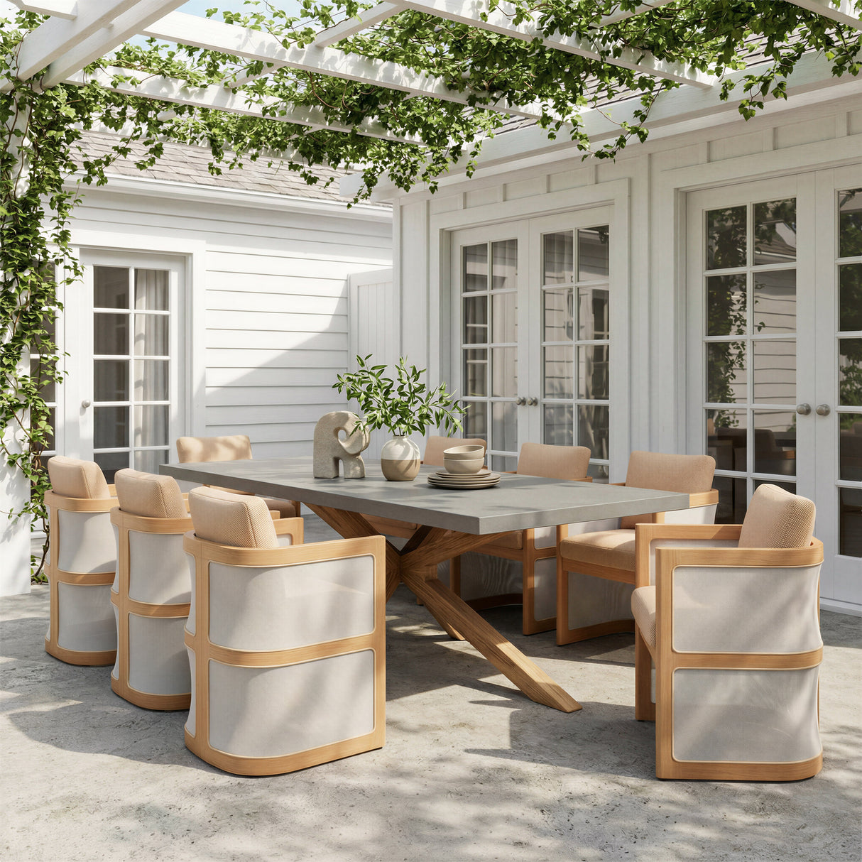 Suan Gray Outdoor Rectangular Dining Table by Zuomod at Eve Furniture