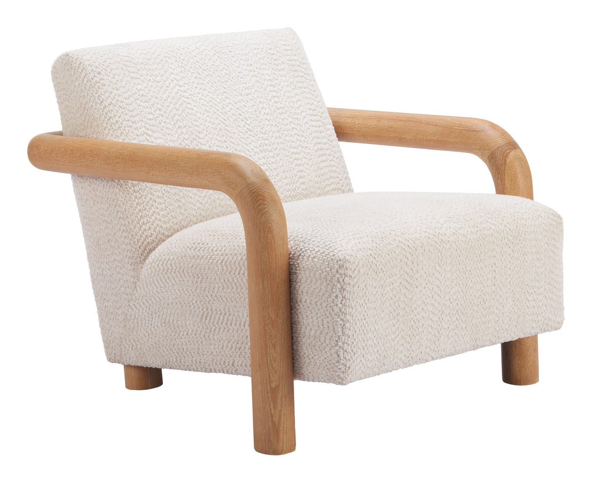 Subliem Cotton White Accent Chair by Zuomod at Eve Furniture