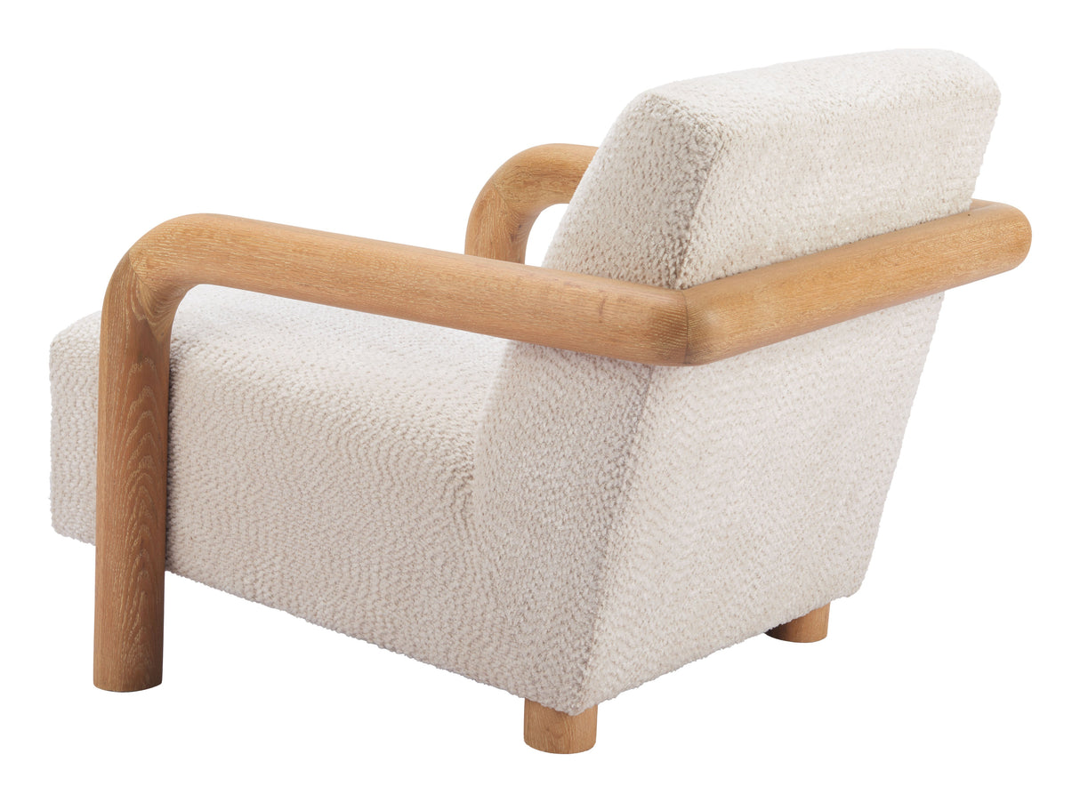 Subliem Cotton White Accent Chair by Zuomod at Eve Furniture