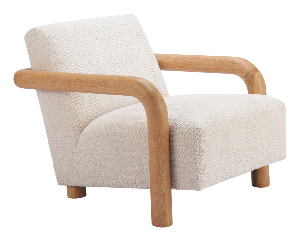 Subliem Cotton White Accent Chair by Zuomod at Eve Furniture