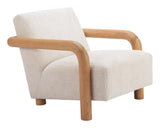 Subliem Cotton White Accent Chair by Zuomod at Eve Furniture