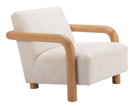Subliem Cotton White Accent Chair by Zuomod at Eve Furniture