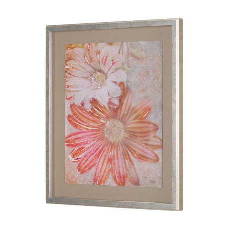 Subtle Florals I by Mercana Studio a Hand Embelished Textured Framed Art Print Matted under Glass by Mercana at Eve Furniture