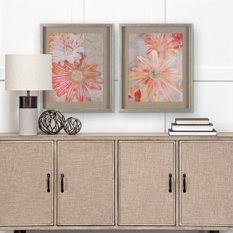Subtle Florals I by Mercana Studio a Hand Embelished Textured Framed Art Print Matted under Glass by Mercana at Eve Furniture