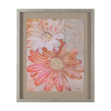 Subtle Florals I by Mercana Studio a Hand Embelished Textured Framed Art Print Matted under Glass by Mercana at Eve Furniture