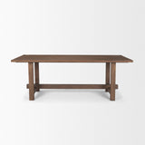 Suke Medium Brown Rectangular Oak Dining Table by Mercana at Eve Furniture
