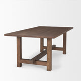 Suke Medium Brown Rectangular Oak Dining Table by Mercana at Eve Furniture