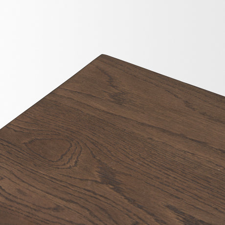 Suke Medium Brown Rectangular Oak Dining Table by Mercana at Eve Furniture