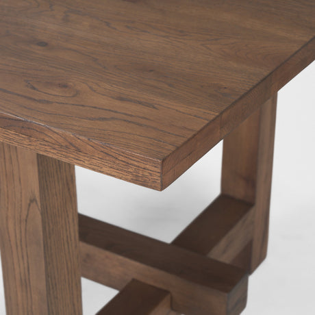Suke Medium Brown Rectangular Oak Dining Table by Mercana at Eve Furniture