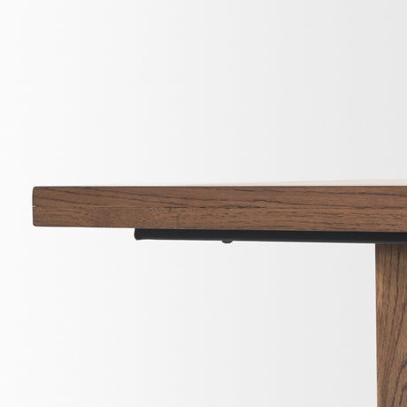 Suke Medium Brown Rectangular Oak Dining Table by Mercana at Eve Furniture