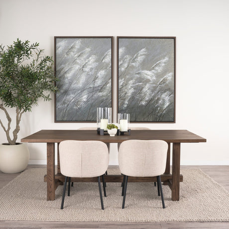 Suke Medium Brown Rectangular Oak Dining Table by Mercana at Eve Furniture