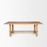 Suke Rectangular Natural Wood Trestle Dining Table by Mercana at Eve Furniture
