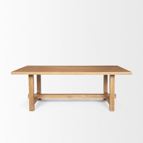 Suke Rectangular Natural Wood Trestle Dining Table by Mercana at Eve Furniture
