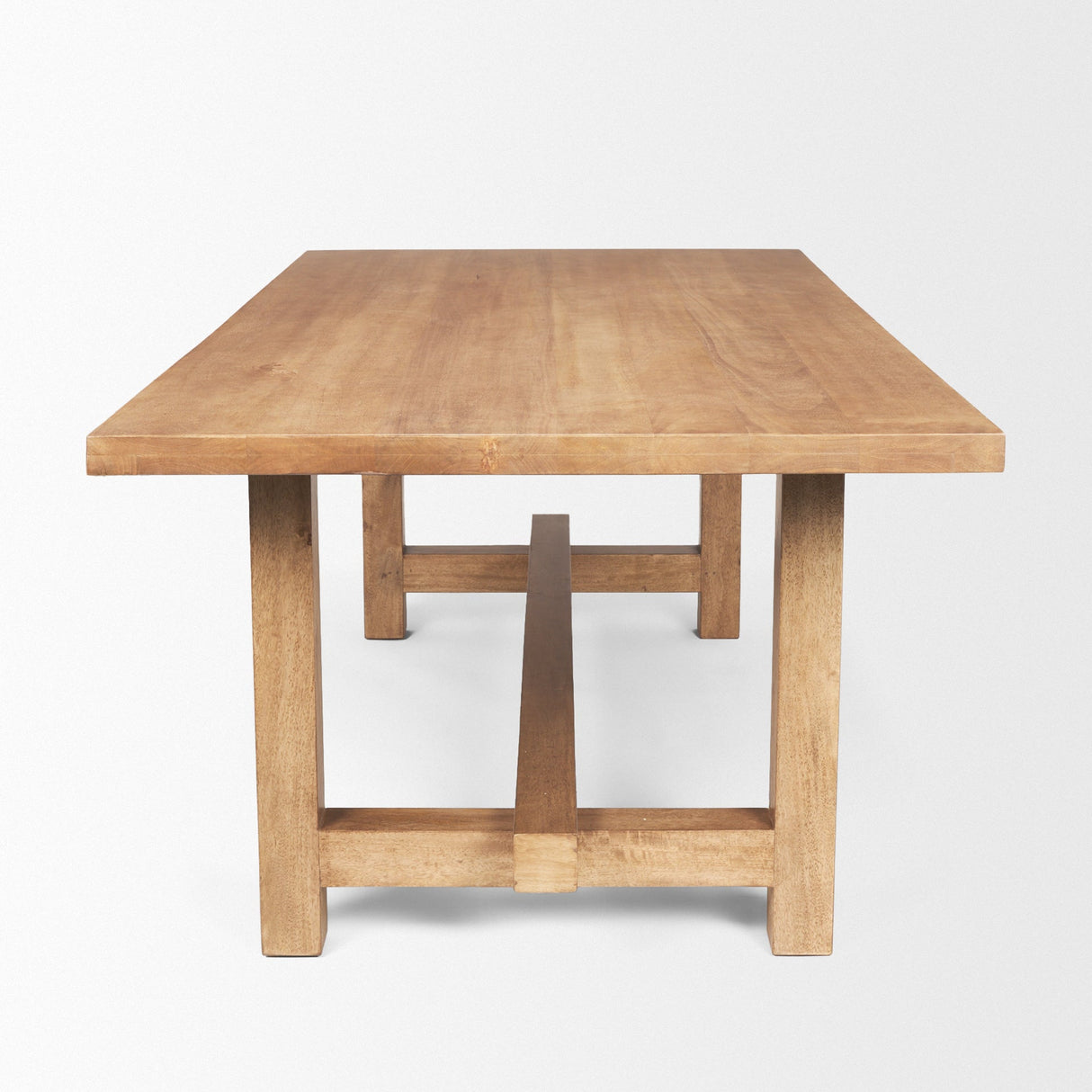 Suke Rectangular Natural Wood Trestle Dining Table by Mercana at Eve Furniture