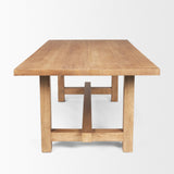 Suke Rectangular Natural Wood Trestle Dining Table by Mercana at Eve Furniture