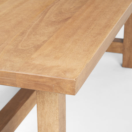 Suke Rectangular Natural Wood Trestle Dining Table by Mercana at Eve Furniture