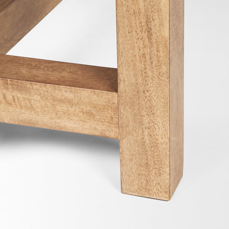Suke Rectangular Natural Wood Trestle Dining Table by Mercana at Eve Furniture