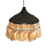 Sula Natural and Black Upcycled Abaca Pendant Lamp by TOV Furniture at Eve Furniture