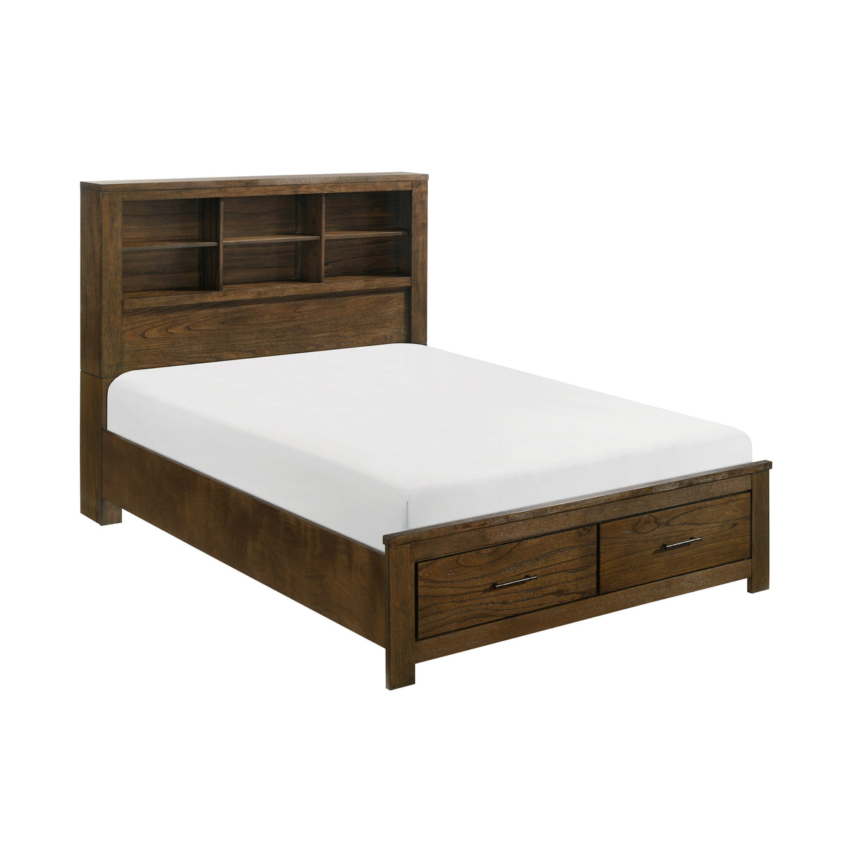 Sullivan Brown King Platform Bed with 2 Nightstands by Homelegance at Eve Furniture