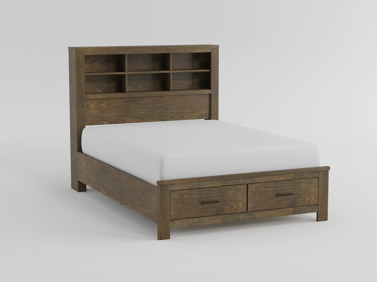 Sullivan Brown King Platform Bed with 2 Nightstands by Homelegance at Eve Furniture