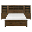 Sullivan Brown King Platform Bed with 2 Nightstands by Homelegance at Eve Furniture