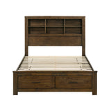 Sullivan Brown Queen Bookcase Storage Platform Bed by Homelegance at Eve Furniture