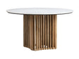 Sullivan Brown/White Round Marble Dining Table by Crestview at Eve Furniture
