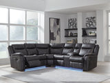 Sultan Meadow Carbon 2-Piece Manual Reclining Sectional by Ashley at Eve Furniture
