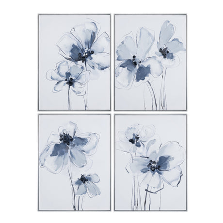 Sultry Florals Blue/White Canvas by Crestview at Eve Furniture