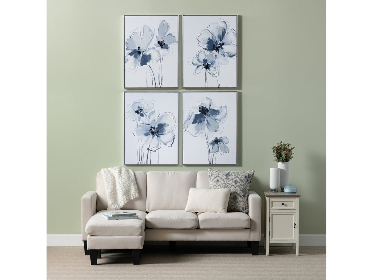 Sultry Florals Blue/White Canvas by Crestview at Eve Furniture