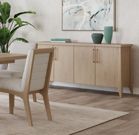 Sumire Four Door Ash Wood Sideboard in Ginger by Modus Furniture at Eve Furniture