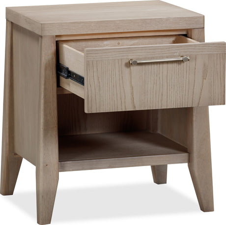 Sumire Ginger One Drawer One Shelf Ash Wood Nightstand by Modus Furniture at Eve Furniture