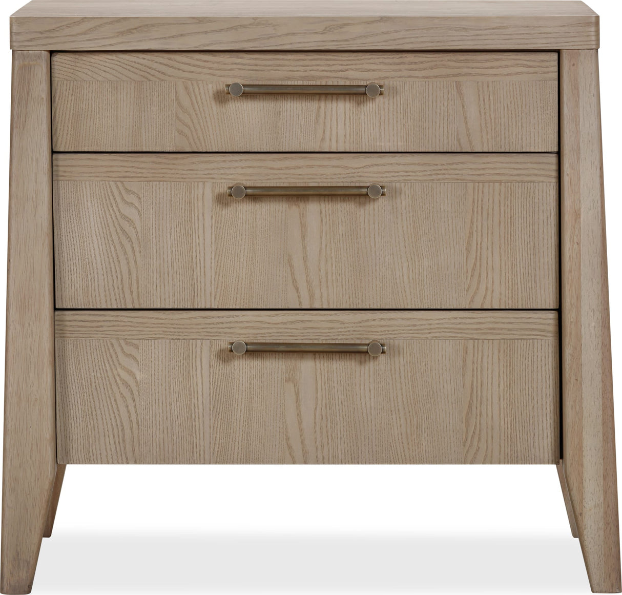 Sumire Ginger Three Drawer Ash Wood Nightstand by Modus Furniture at Eve Furniture