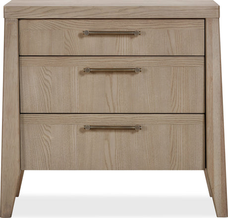 Sumire Ginger Three Drawer Ash Wood Nightstand by Modus Furniture at Eve Furniture