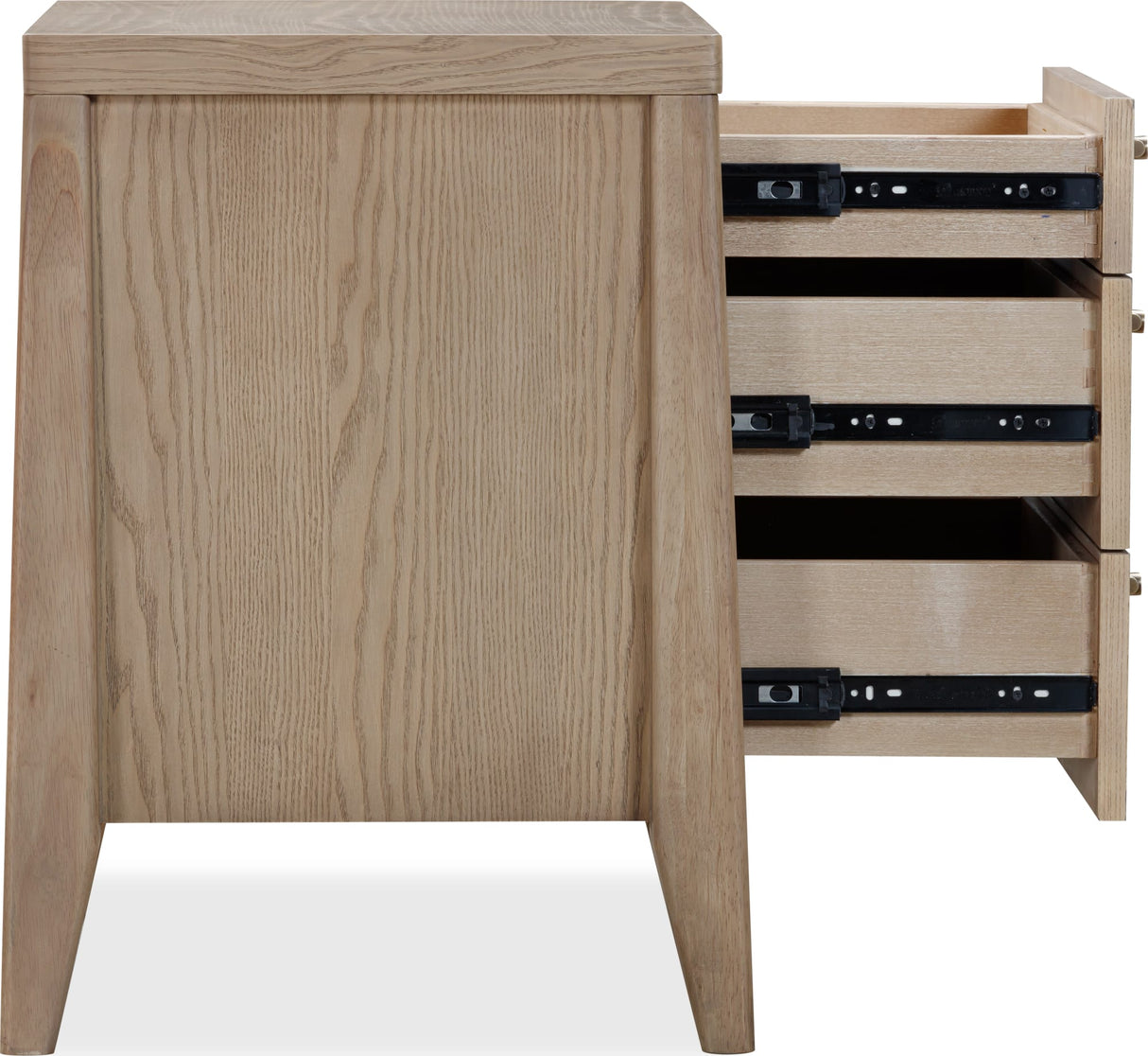 Sumire Ginger Three Drawer Ash Wood Nightstand by Modus Furniture at Eve Furniture