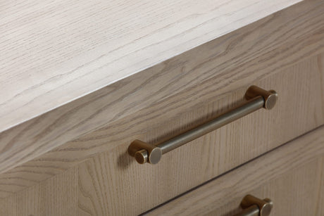 Sumire Ginger Three Drawer Ash Wood Nightstand by Modus Furniture at Eve Furniture