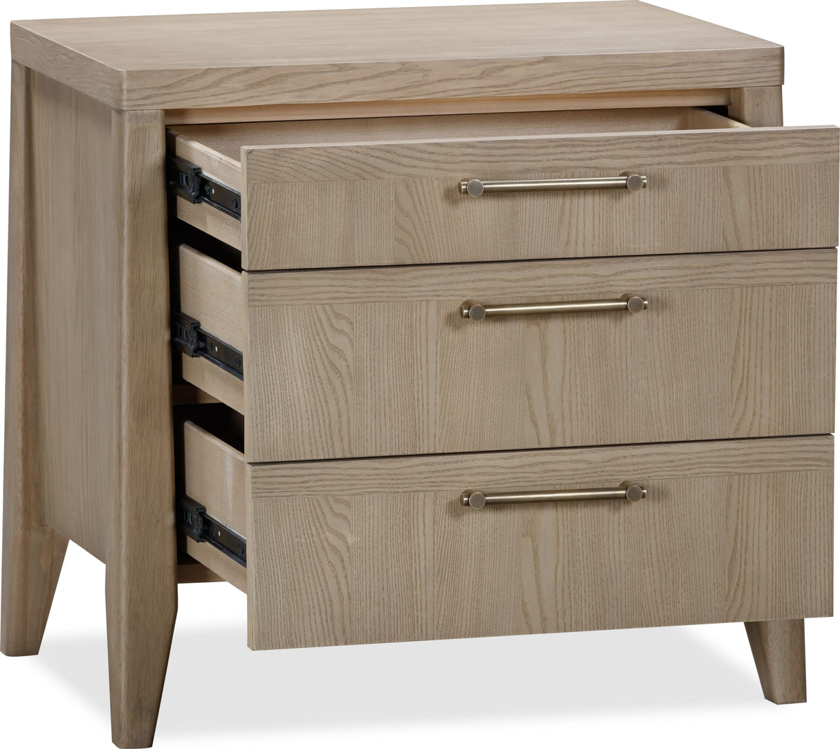 Sumire Ginger Three Drawer Ash Wood Nightstand by Modus Furniture at Eve Furniture